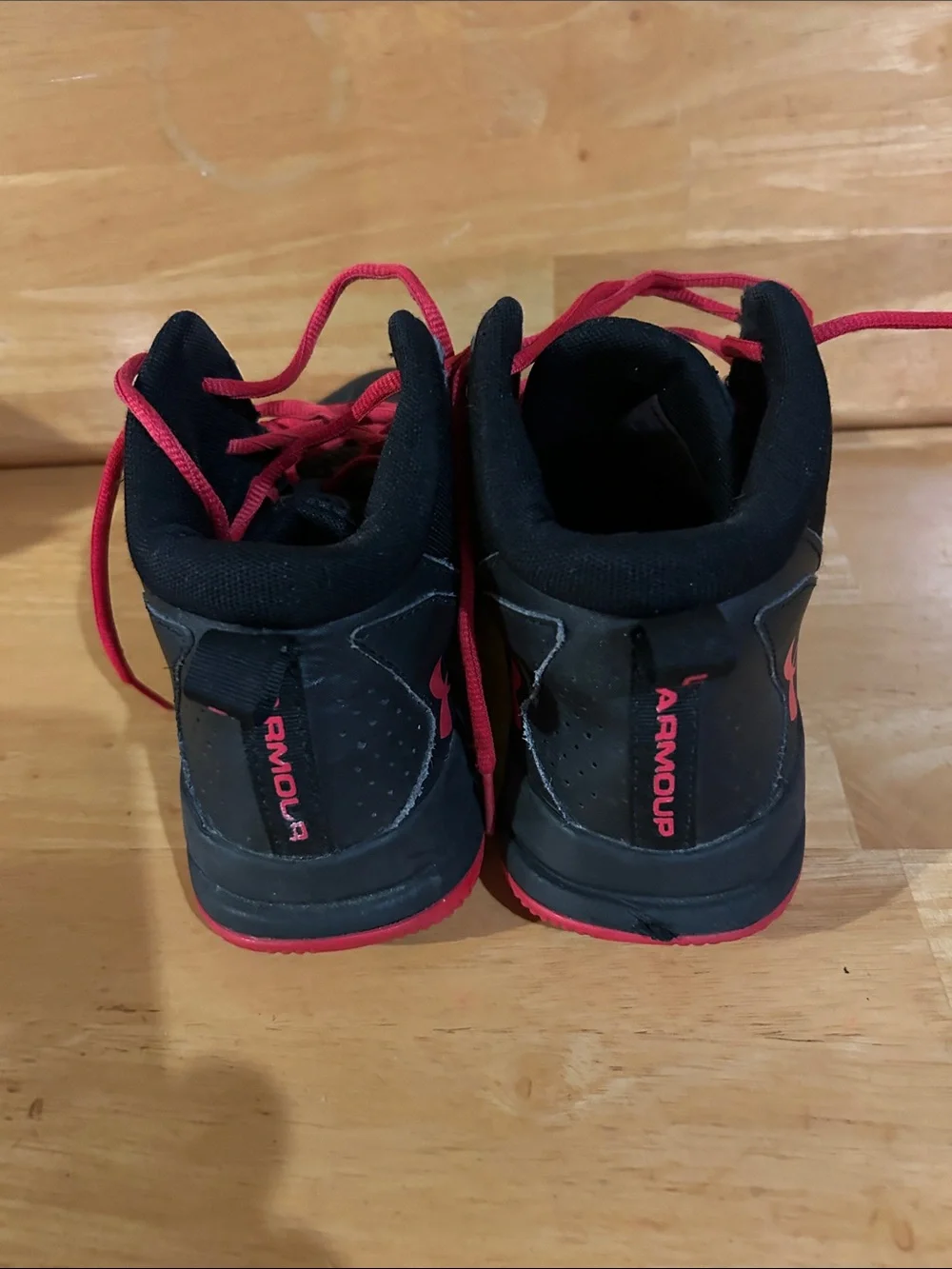 Under Armour Kids Black and Red Athletic Sneakers